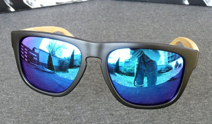 OKULARY DREWNIANE POLARYZACYJNE LUSTRZANKI ETUI UV zdjęcie 6