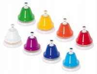 Kolorowe dzwoneczki Instrument muzyczny Komplet 8 sztuk Dźwięk Goki