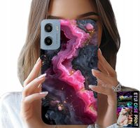 ETUI DO MOTOROLA E15 / G05 - RÓŻOWY MARMUREK PLECKI, MODNE WZORY