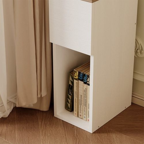 Szafka nocna wąska z szufladą stolik z półką nowoczesny loft sypialni 55 cm na Arena.pl