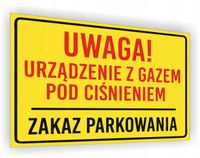 Znak Uwaga! Urządzenie z gazem pod ciśnieniem nadruk 20x15 cm dużo wzorów