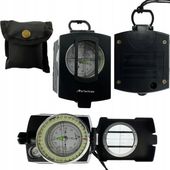 PROFESJONALNY METALOWY KOMPAS WOJSKOWY BUSOLA PRYZMATYCZNY 2W1 MAPOWY BLK