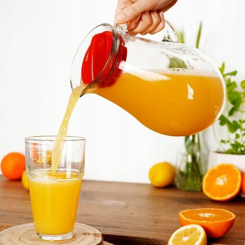 Dzbanek NA NAPOJE wodę sok lemoniadę do napojów szklany z pokrywką 2,1L na Arena.pl