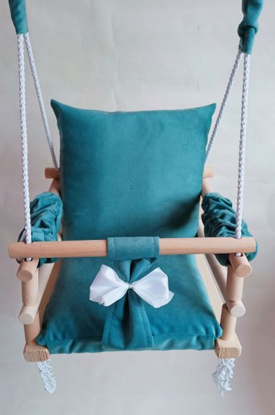 HUŚTAWKA 3w1 DLA DZIECI TURKUSOWY DO DOMU OGRÓD zdjęcie 2