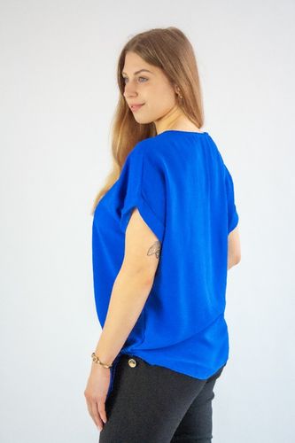 Bluzka krótki rękaw wiązana Unna Chabrowa UNI na Arena.pl