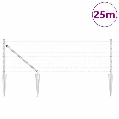 Ogrodzenie z słupkami Srebrny 0.4 x 25 m Stal na Arena.pl