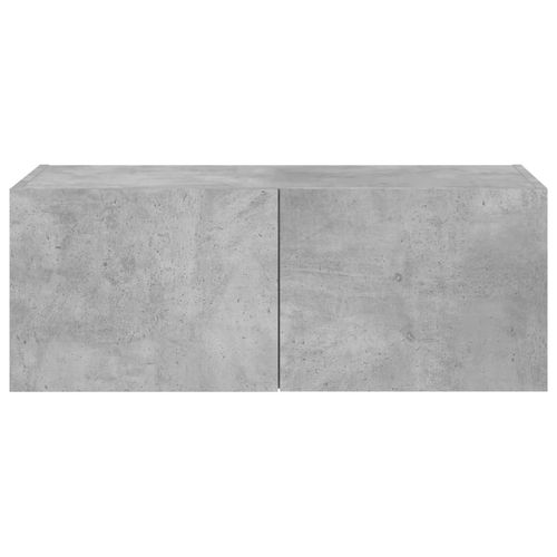 Ścienna szafka TV z LED, szarość betonu, 80x35x31 cm na Arena.pl