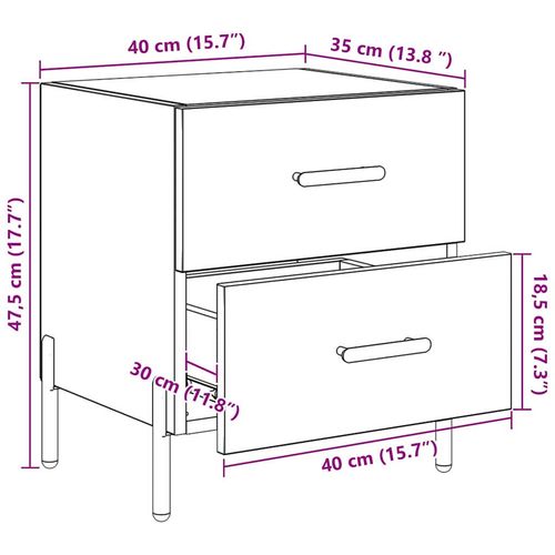 Szafka Nocna z szufladą Czarny dąb 40 x 35 x 47.5 cm na Arena.pl