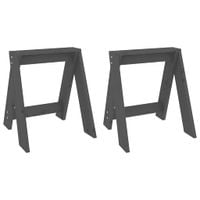 Stołki, 2 szt., szare, 40x40x45 cm, lite drewno sosnowe