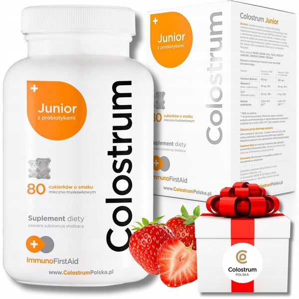 Colostrum dla Dzieci Junior PROBIOTYK Witamina C Cynk ODPORNOŚĆ zdjęcie 1