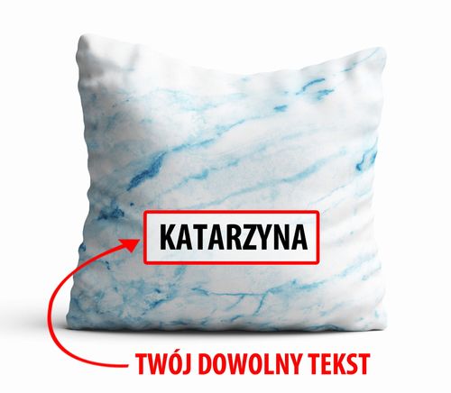 Poduszka Dekoracyjna MARMUR  z Twoim napisem M07 na Arena.pl