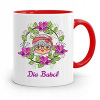 Kubek Czerwony Dla Babci Dla Babci Z Nadrukiem Ze Zdjęciem