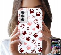 ETUI DO OPPO RENO12 PRO 5G - PSIE ŁAPKI NA BIAŁYM TLE, PIES, KOT, MIŚ