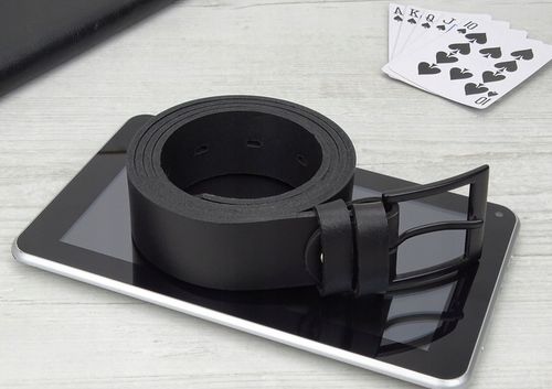 Pasek skórzany męski Modny czarny skóra naturalna do spodni garniturowych na Arena.pl