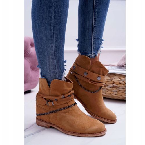 Damskie Botki Na Koturnie A3705 Camel r.38 na Arena.pl