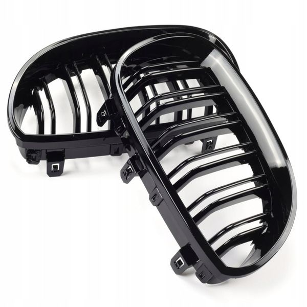 BMW E60 E61 GRILL NERKI M5 CZARNY POŁYSK 2003-2010 zdjęcie 4