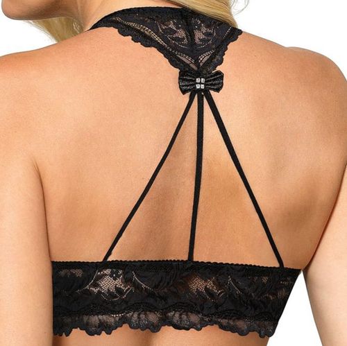 Biustonosz Zapinany z Przodu Push Up Koronkowy Szyty w Polsce Czarny 85C na Arena.pl
