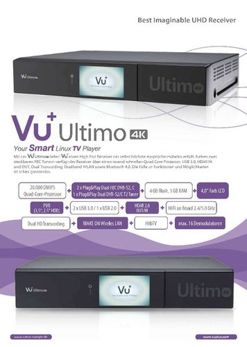 Tuner DVB-S Vu+ Ultimo 4K FBC dual na Arena.pl