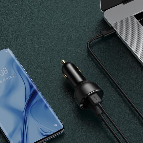 Szybka mocna ładowarka samochodowa USB / USB-C PPS QC PD 100W czarny na Arena.pl