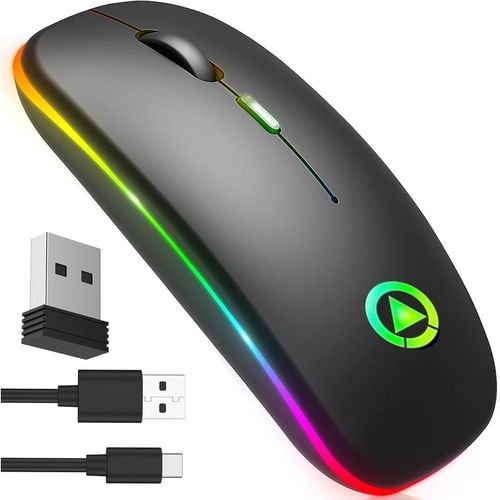 MYSZKA BEZPRZEWODOWA MYSZ OPTYCZNA SLIM LED CICHA BEZKLIKOWA 1600dpi na Arena.pl