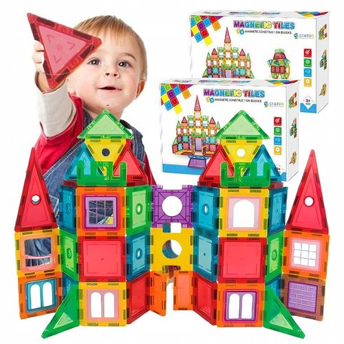 Klocki magnetyczne duże konstrukcyjne 3D zestaw 212 elementów Magnetic -S- na Arena.pl