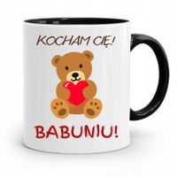 Kubek Czarny Dzień Babci Kocham Cię Babciu! Z Nadrukiem Ze Zdjęciem