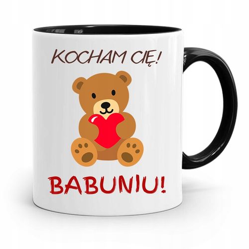 Kubek Czarny Dzień Babci Kocham Cię Babciu! Z Nadrukiem Ze Zdjęciem na Arena.pl