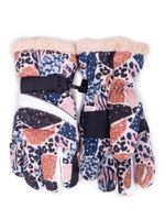 Rękawiczki narciarskie damskie zwierzęce wzory z futerkiem 20 YOCLUB