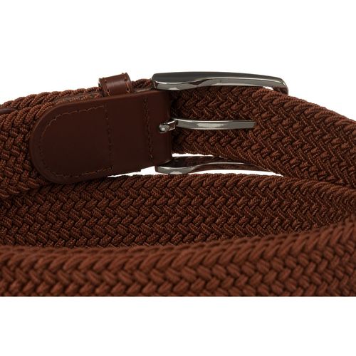 jasnobrązowy, pleciony pasek  srebrną klamrą - rovicky na Arena.pl