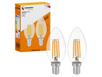 2x żarówka dekoracyjna ozdobna led e14 4w 260lm świeczka żarówki 2szt