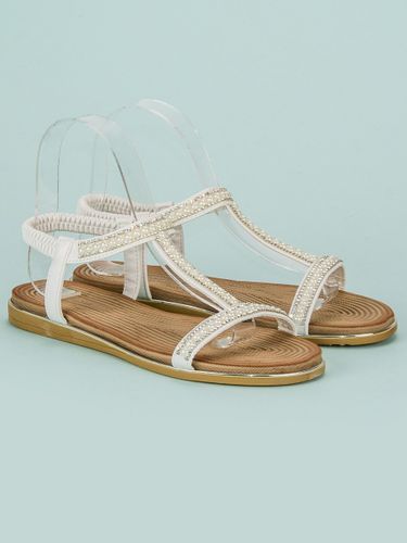 BIAŁE SANDAŁY PŁASKIE Rozmiar - 36 na Arena.pl