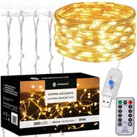 Lampki choinkowe Springos 300 LED 3,00 m białe ciepłe USB