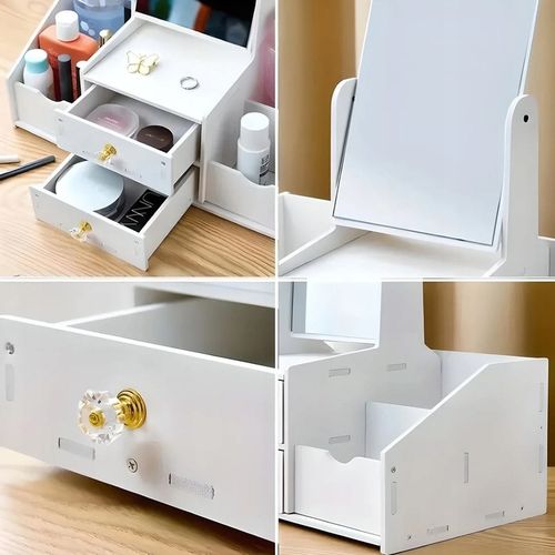 TOALETKA Z LUSTREM ORGANIZER PRZYBORNIK NA BIURKO DO MAKIJAŻU na Arena.pl