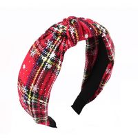 opaska turban z materiału gruba 6,5 cm świąteczna o457