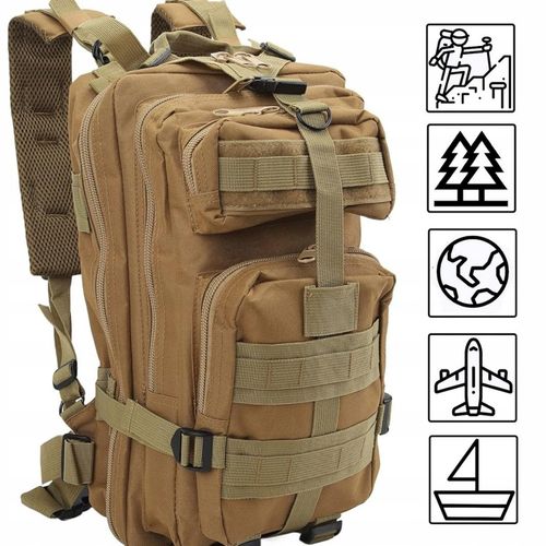Plecak Militarny Brązowy + Zestaw Przetrwania + Mini Apteczka Podręczna na Arena.pl