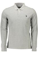 KOSZULKA POLO US Z DŁUGIM RĘKAWEM MĘSKA SZARA UNIW