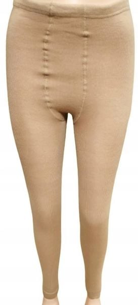 LEGGINSY OCIEPLANE RAJSTOPY BEZ STÓP GETRY GRUBE JASNE, prążki zdjęcie 1