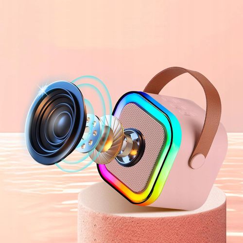 ZESTAW KARAOKE GŁOŚNIK BEZPRZEWODOWY DWA MIKROFONY BT KOLORY PRZENOŚNY RGB na Arena.pl