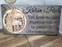 Decha z grawerem personalizowany prezent obraz koń