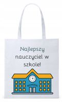 Dzień Nauczyciela Prezent Torba Eco Biała Shopper Z Nadrukiem Ze Zdjęciem