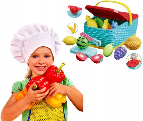 ZESTAW KOSZYK Z PRODUKTAMI OWOCE NA RZEPY DO KROJENIA SKLEP KUCHNIA na Arena.pl