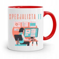 Kubek Czerwony Informatyka Programisty Specjalista Z Nadrukiem Ze Zdjęciem
