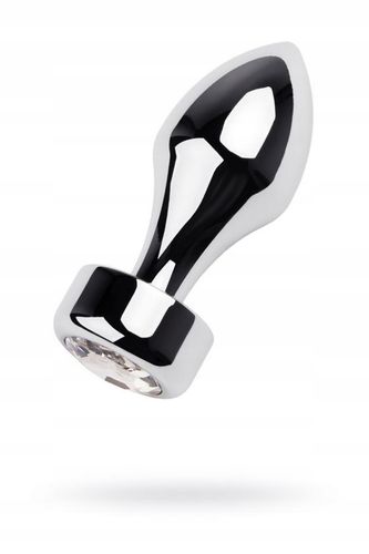 silver anal plug toyfa metal with white round shaped gem na Arena.pl