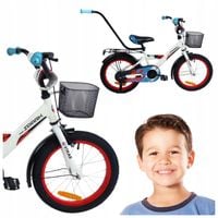 ROWEREK DZIECIĘCY 16 CALI ROWER DLA CHŁOPCA KOSZYK I PROWADNIK + GRATIS