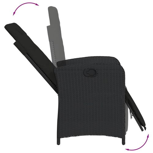 7-cz. zestaw mebli ogrodowych z poduszkami, czarny, polirattan na Arena.pl