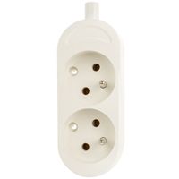 Gniazdo przenośne 2x2P z uziemieniem GN-270 BIAŁY Plastrol