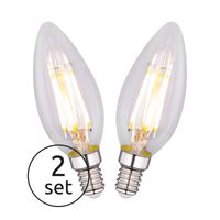 Zestaw 2 żarówek 10583-2K E14 B35 LED 4W filament 3000K 400lm