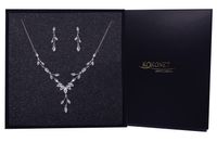 Zestaw biżuterii styl boho glam kolczyki kolia z listkami kryształ