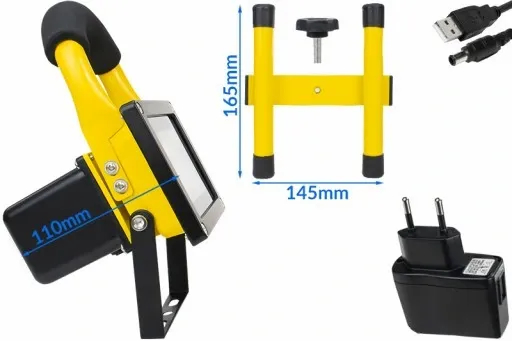 HALOGEN REFLEKTOR 10W BEZPRZEWODOWY AKUMULATOROWY BATERIA NAŚWIETLACZ IP65 zdjęcie 6