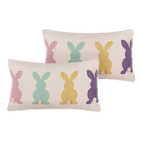 Zestaw 2 poduszek dekoracyjnych motyw królika 30 x 50 cm wielokolorowy CLUSIA